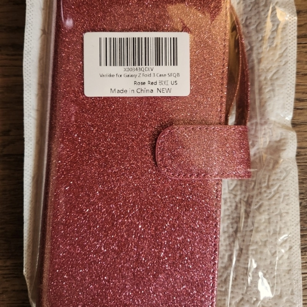 Galaxy Z fold 3 wallet case in rose pink